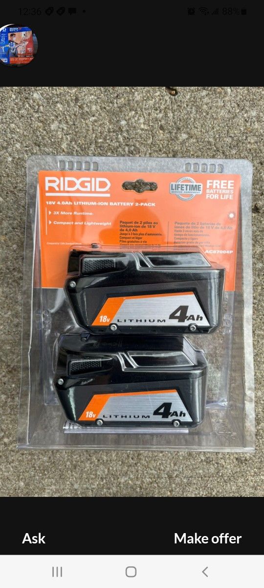 Ridgid Batterys 
