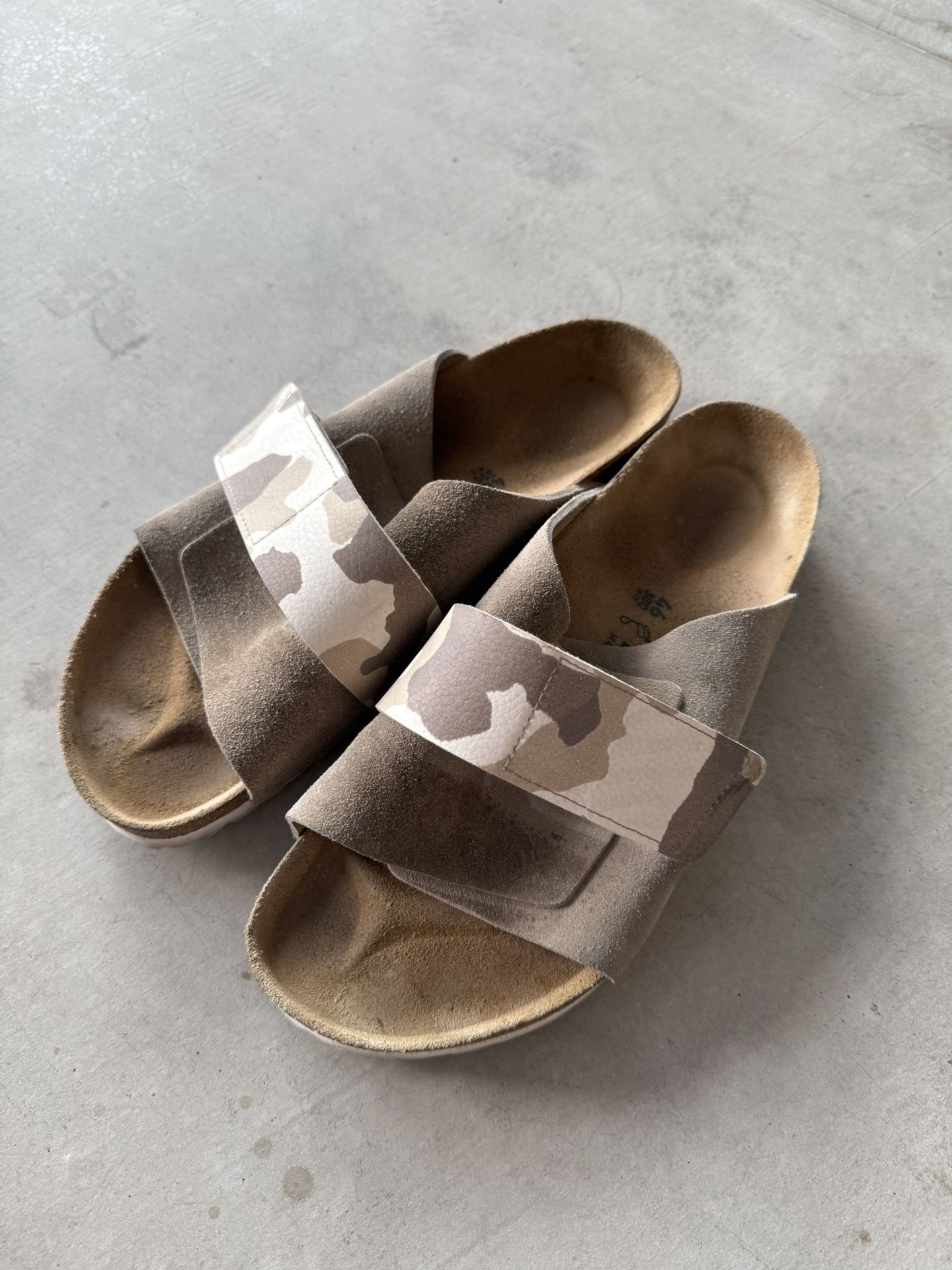 Birkenstock Kyoto Suede Tan Camo Taupe Sandals
