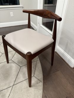 FOUR Mid Century Modern faux leather Koreyosh Dining Chair