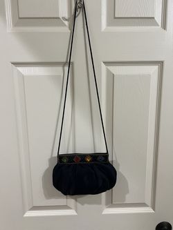 Black Evening Bag with Cord Strap