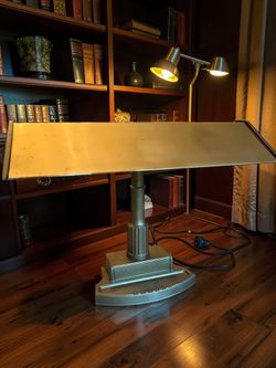 Vintage Brass Bankers Desk Lamp Large