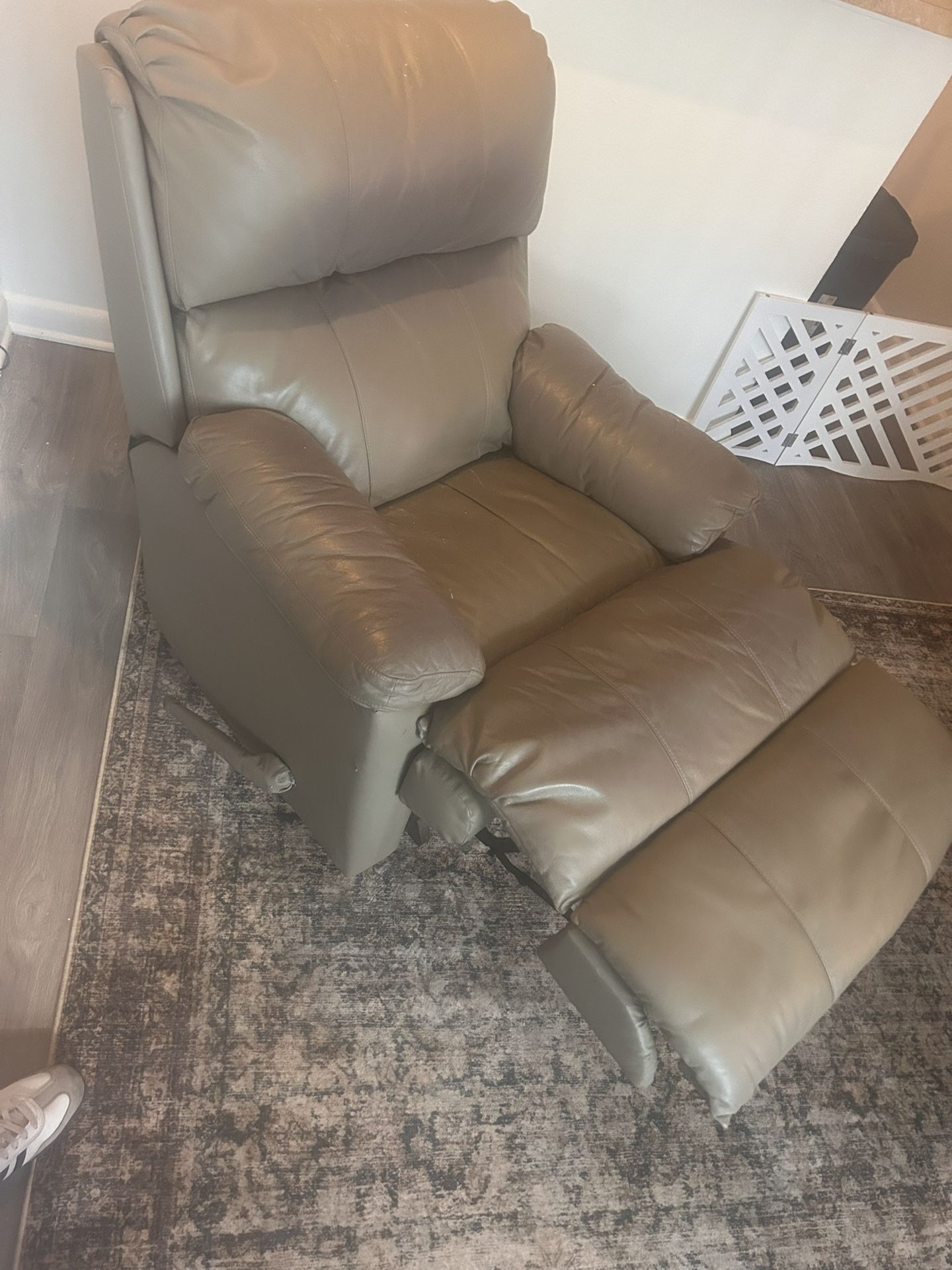 Gray Leather Recliner