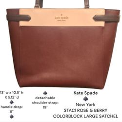 Kate Spade♠️New York Colorblock Large Satchel- Rose & Berry EUC