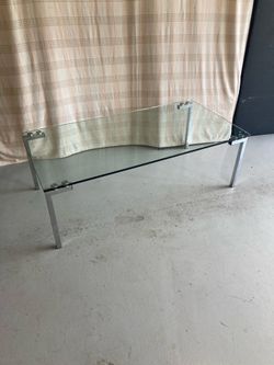 Glass and chrome coffee table
