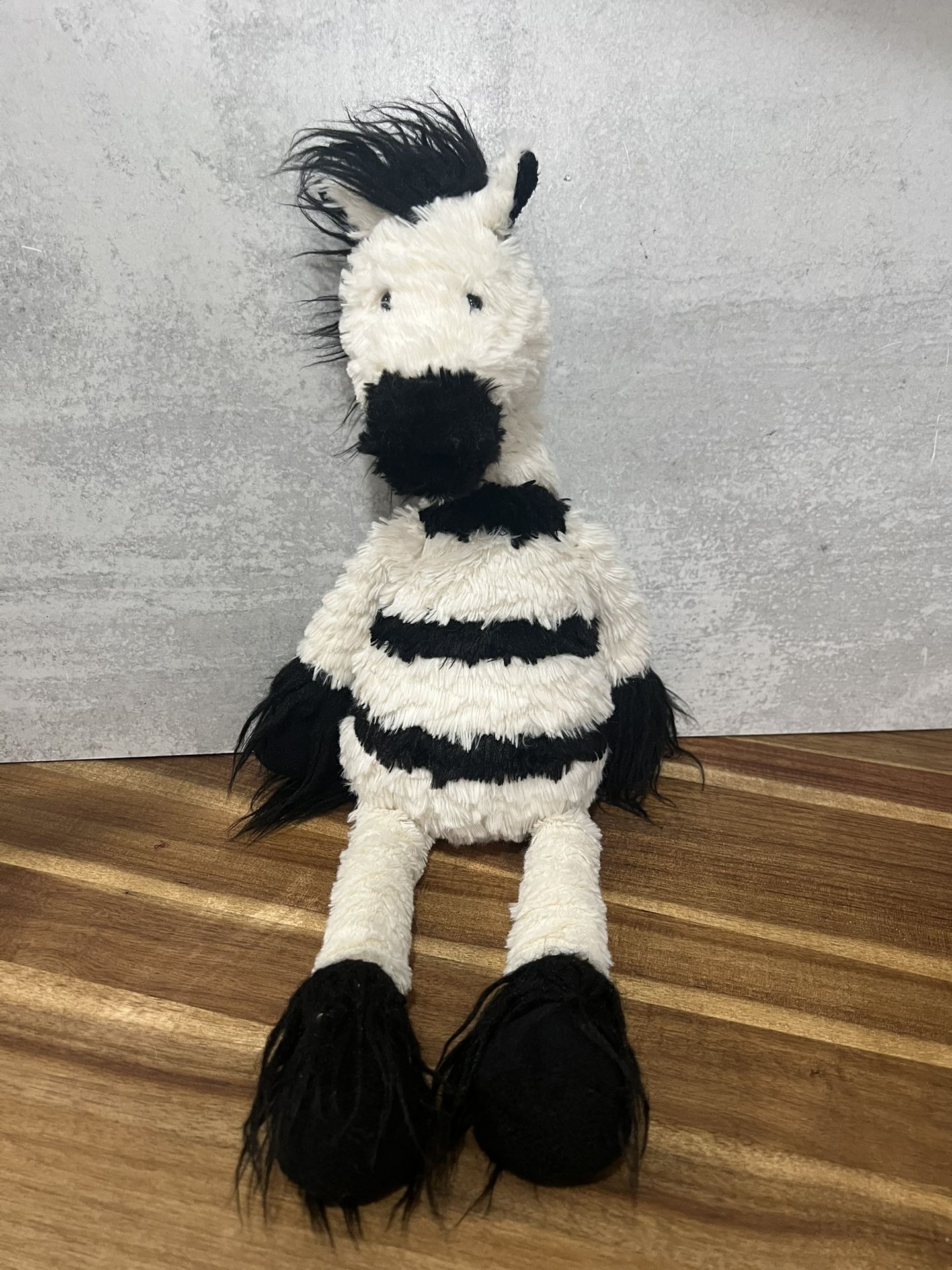 Jellycat Dainty Zebra Black White Plush Soft Toy Stuffed Animal 19"