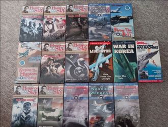 Lot Of 16 Vcr Tapes Aircraft Aviation War Korea  Heroes Cockpit Hunters Sky Airplanes  Flying Aces