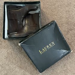 Women's LAUREN Ralph Lauren McKenzie Dark Brown Burnished Calf Bootie 