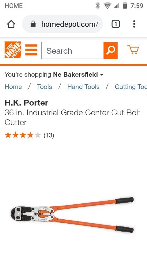 H.K. Porter  36 in. Industrial Grade Center Cut Bolt Cutter