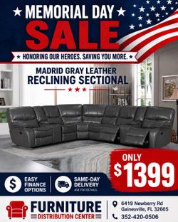 MADRID GRAY SECTIONAL $1399! FAST SHIPPING🚚 NO CREDIT CHECK FINANCE💰LAYAWAY💰