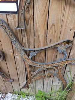 Cast Iron Bench End with Floral Rose Detail