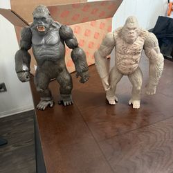 18" King Kong Skull Island & 16" Rampage Action Figures Lanard Giant Posable