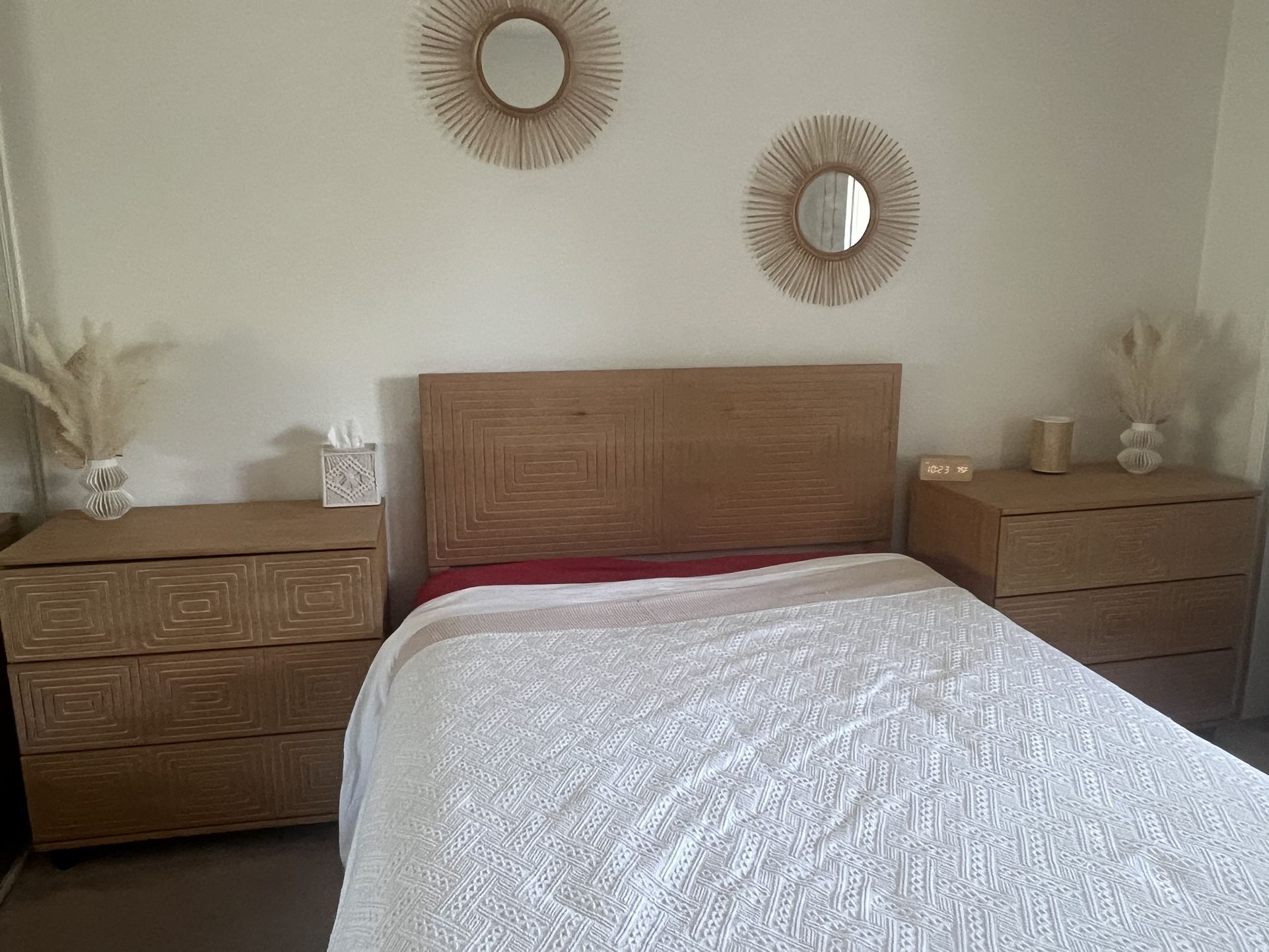 Full Size Boho/Rustic/Coastal Wooden Bedroom Set