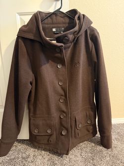 DC Shoes Brown Wool Hooded Jacket XL