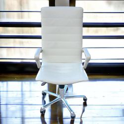 Cofemo Italian White Leather Postmodern Office Chair