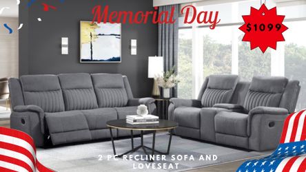 2 PC RECLINER SOFA AND LOVESEAT