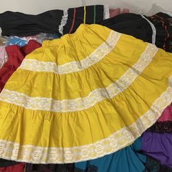 Vintage Handmade Traditional Mexican Skirt various sizes and colors Size S-XL
