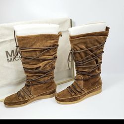 MICHAEL Michael Kors Size 7M Women's Brown Suede Lace-Up Boots