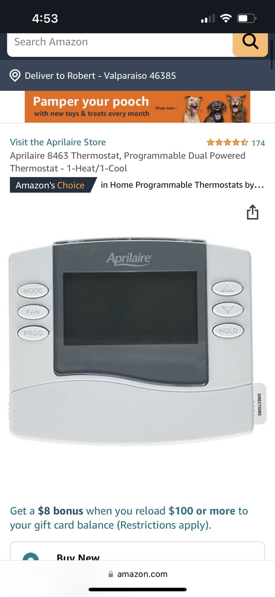Aprilaire Thermostat