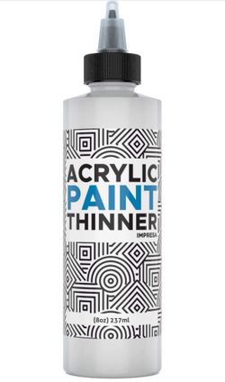 8oz Acrylic Paint Thinner, Acrylic & Slow Drying Mediums Paint Mixes, Thins Paints Without Losing Slow Drying Qualities, Made in USA 