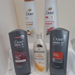 Dove Men & Womens Bodywash  + Jergens Lotion 