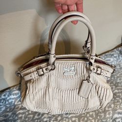 Off White Soft Leather Coach Bag