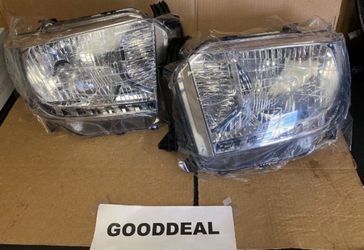 #58 Fit 14-17 Toyota Tundra Chrome Headlight Pair Lights Lamp 