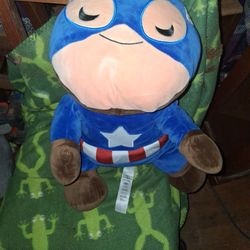 Captain America sleeping pillow.