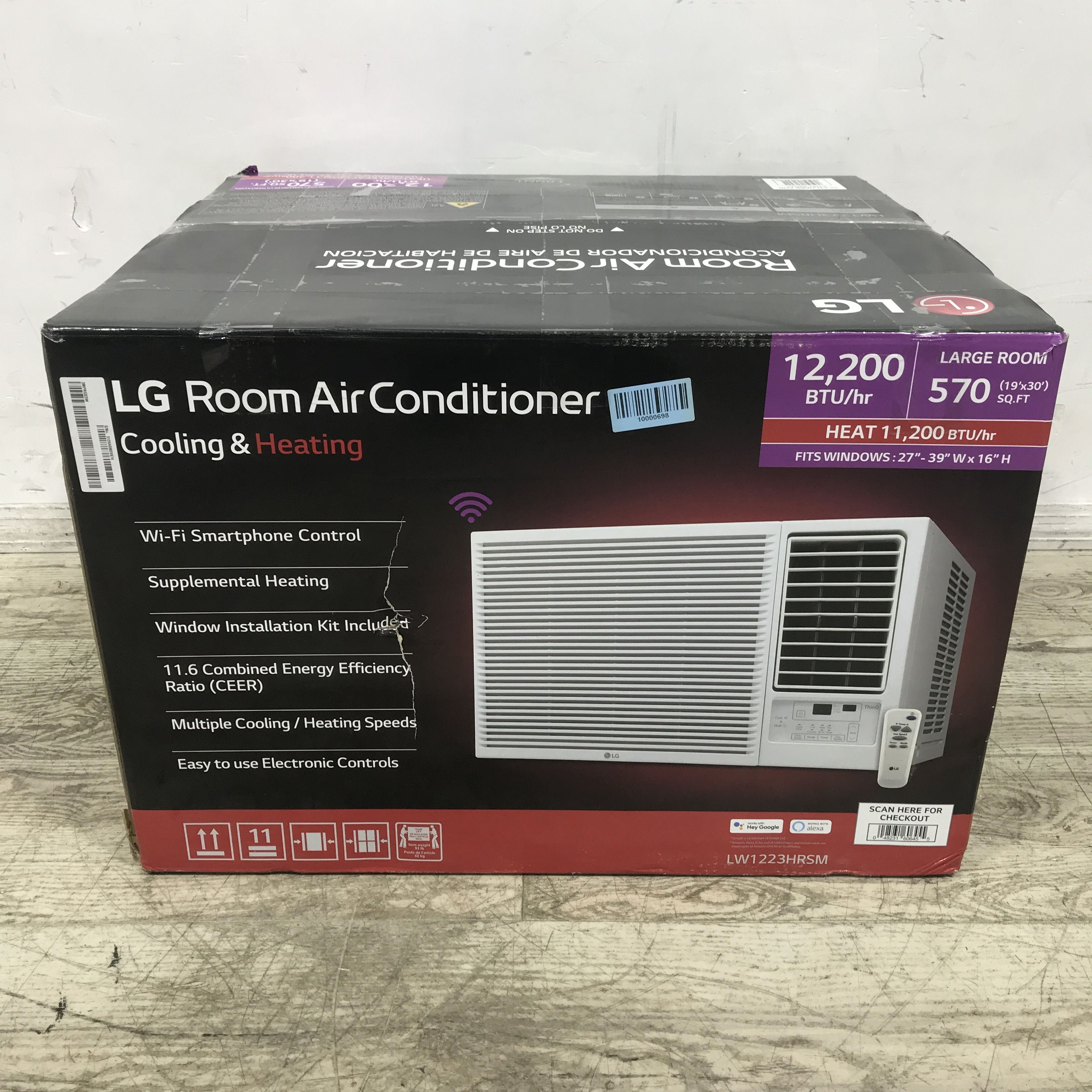 LG 12K Window Air Conditioner with Heater 230V