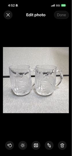 vintage crystal mug from the Home Beautiful / Mikasa line featuring an embossed and frosted rose design