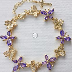 Gold Plated Butterfly Adjustable Bracelet 