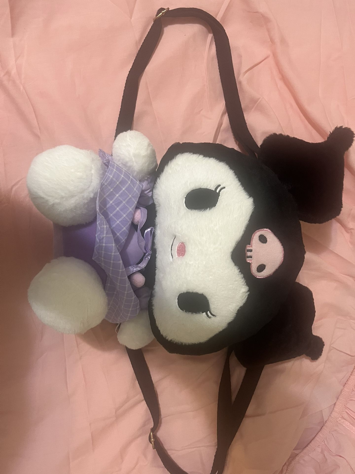 Kuromi plushie bag :D