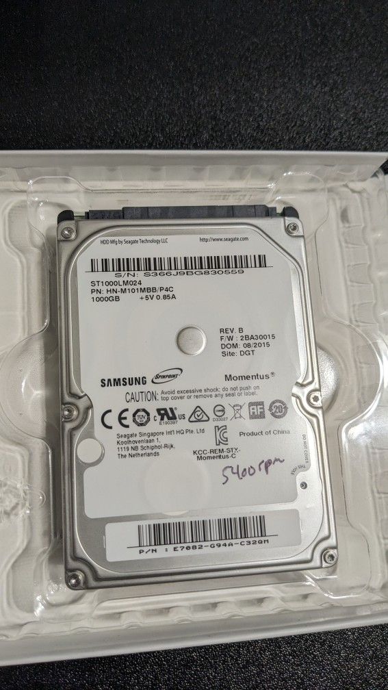 Segate 1TB 2.5inch SATA Hard Drive