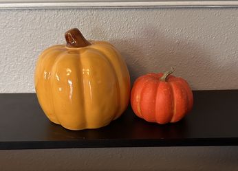 Small Ceramic And Foam Pumpkin 