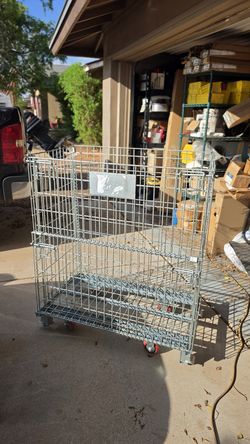 Heavy-Duty Collapsible Wire Mesh Rolling Carts