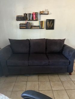 Dark Gray / Blue 3-Seat Sofa