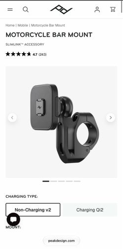 Peak Design Motorcycle Bar Mount and case