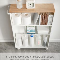 Slim Bathroom Rolling Cart