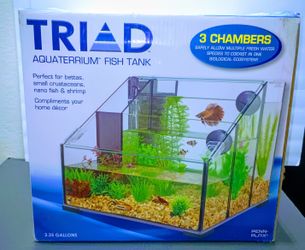 3.25 Gallons Triad Aqua terrarium Fish Tank Perfect For Bettas  Small Crustaceans Nano Fish And Shrimp Compliments Your Home 