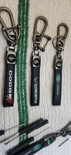 Dodge, Corvette, Landrover leather key chains