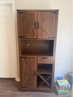 Brown Farmhouse Pantry Cabinet