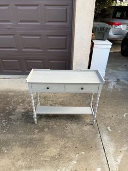 White Console Table with Two Drawers