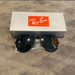 RayBan AVIATOR Sunglasses LARGE Frame AUTHENTIC GUNMETAL & GRAY