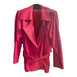 Custom-made Pink Leather Motorcycle Jacket