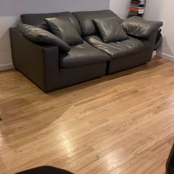 Faux Leather Cloud Like Sofa