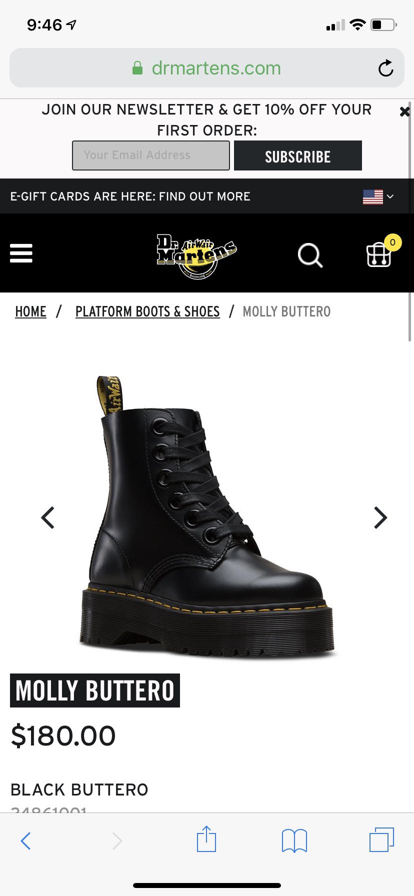 Dr. Martens Platform Molly Buttero boot