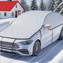 Jewkot Car Windshield Ice and Snow Cover, Car Half Car Cover Sunshade, Car Windshield Cover Front Window Antifreeze and Anti-Frost Car Cloth, Car Port