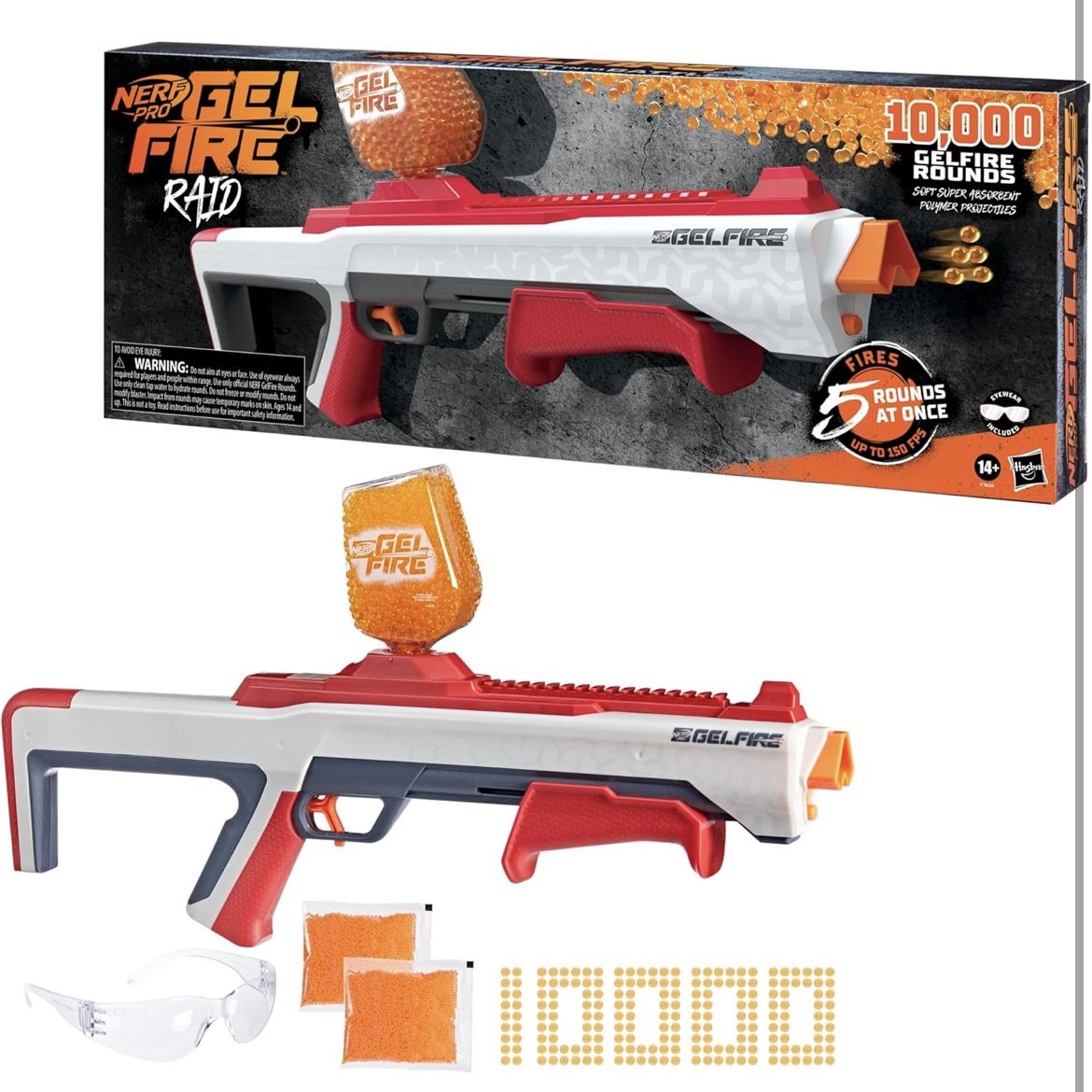 NEW in Box NERF Pro Gelfire Raid Blaster with 10K gel rounds.