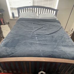 Queen Mattress With Bed Frame and Box Spring 