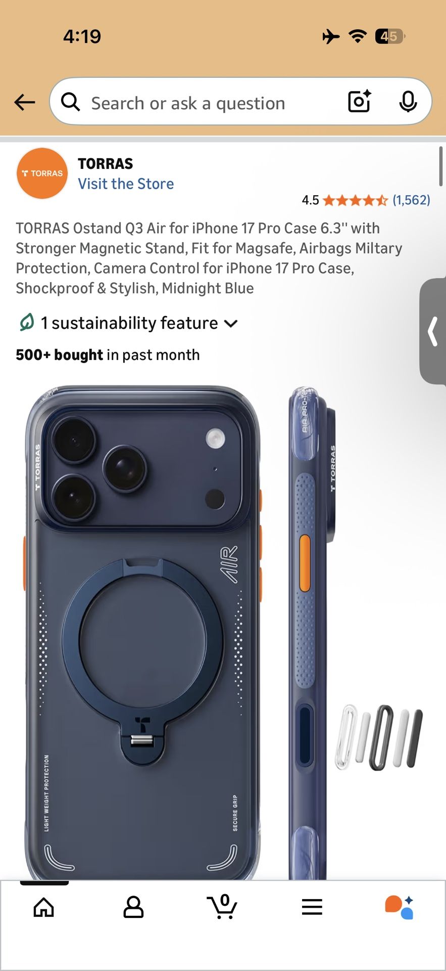 Torras O3 Air Midnight Blue iPhone 17 Pro