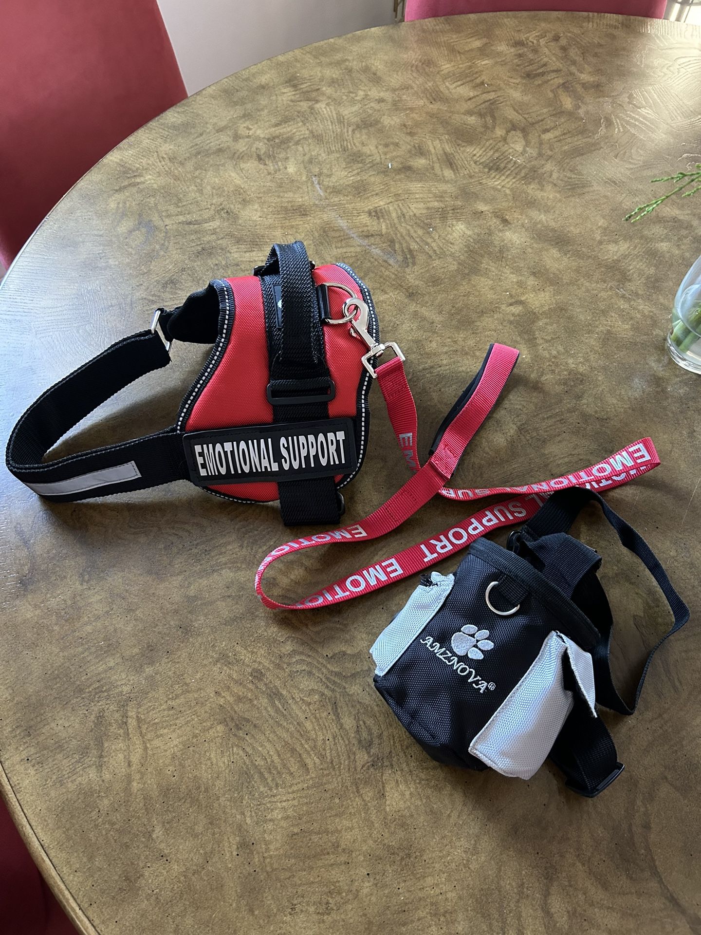 Emotional Support Harness And Leash + Dog Treat Bag